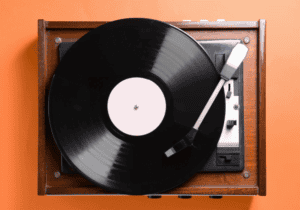 vinyl record in player